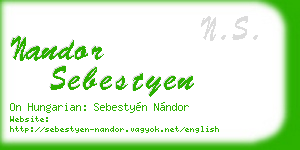 nandor sebestyen business card